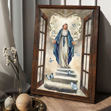 Godmother Butterflies Heaven Window Poster and Canvas
