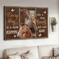 Every Day Is A New Beginning Take A Deep Breath And Start Again Horses Butterflies Poster and Canvas