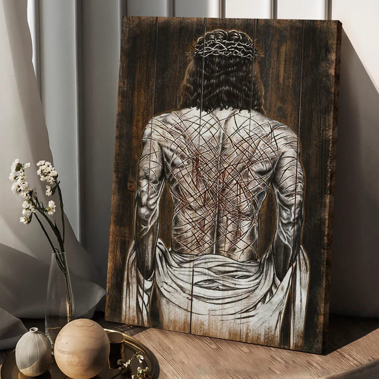 Jesus With Injured Back Poster and Canvas