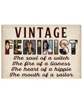 Vintage Feminist The Soul Of A Witch The Fire Of A Lioness The Heart Of A Hippie The Mouth Of A Sailor Poster and Canvas