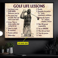 Custom Golf Life Lessons Luck Doesn’t Exist Slow Down Customized Personalized Name/Number Poster and Canvas
