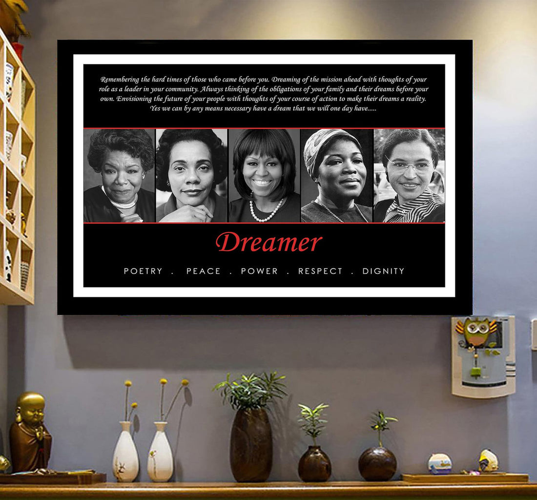 Dreamer Poetry Peace Power Respect Dignity Maya Michelle Feminism Poster and Canvas