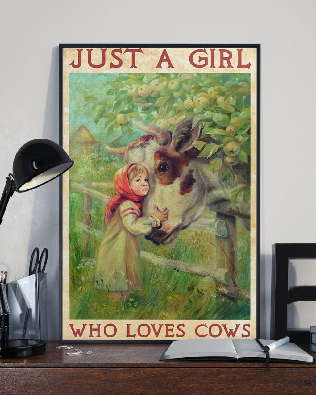 Just A Girl Who Loves Cows Farming Poster and Canvas