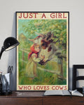 Just A Girl Who Loves Cows Farming Poster and Canvas