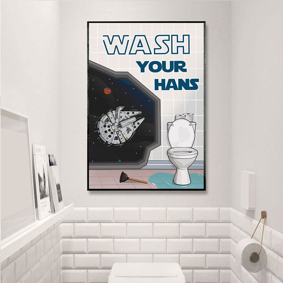 Wash Your Hans Toilet Poster and Canvas