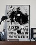 Custom Never Quit If You Stumble Get Back Up Move Closer To Your Dreams And Goals You Can Do It Lacrosse Player Vintage Customized Personalized Name/Number Poster and Canvas