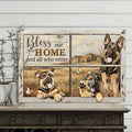 Bless Our Home And All Who Enter Dogs Butterflies Barn Window Poster and Canvas