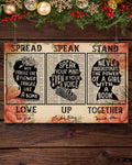 Spread Speak Stand Love Up Together Feminists Flowers Poster and Canvas