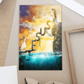 Jesus Ladder To Heaven Lady Girl Sea Birds Poster and Canvas
