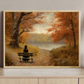 Lady On The Chair Lake Autumn Thanksgiving Poster and Canvas