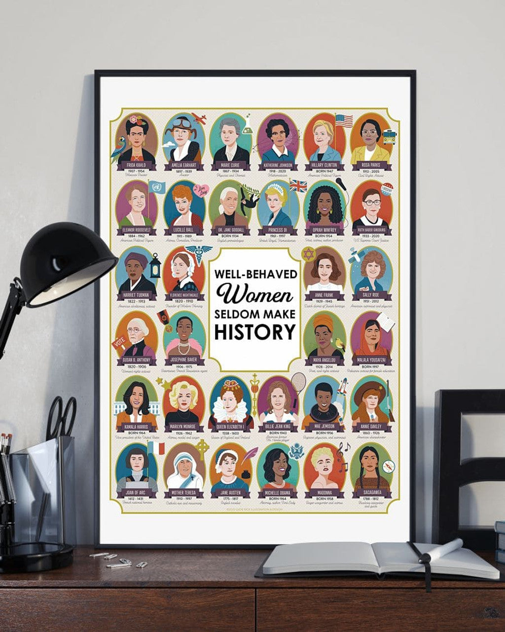 Well-Behaved Women Seldom Make History Feminists Poster and Canvas