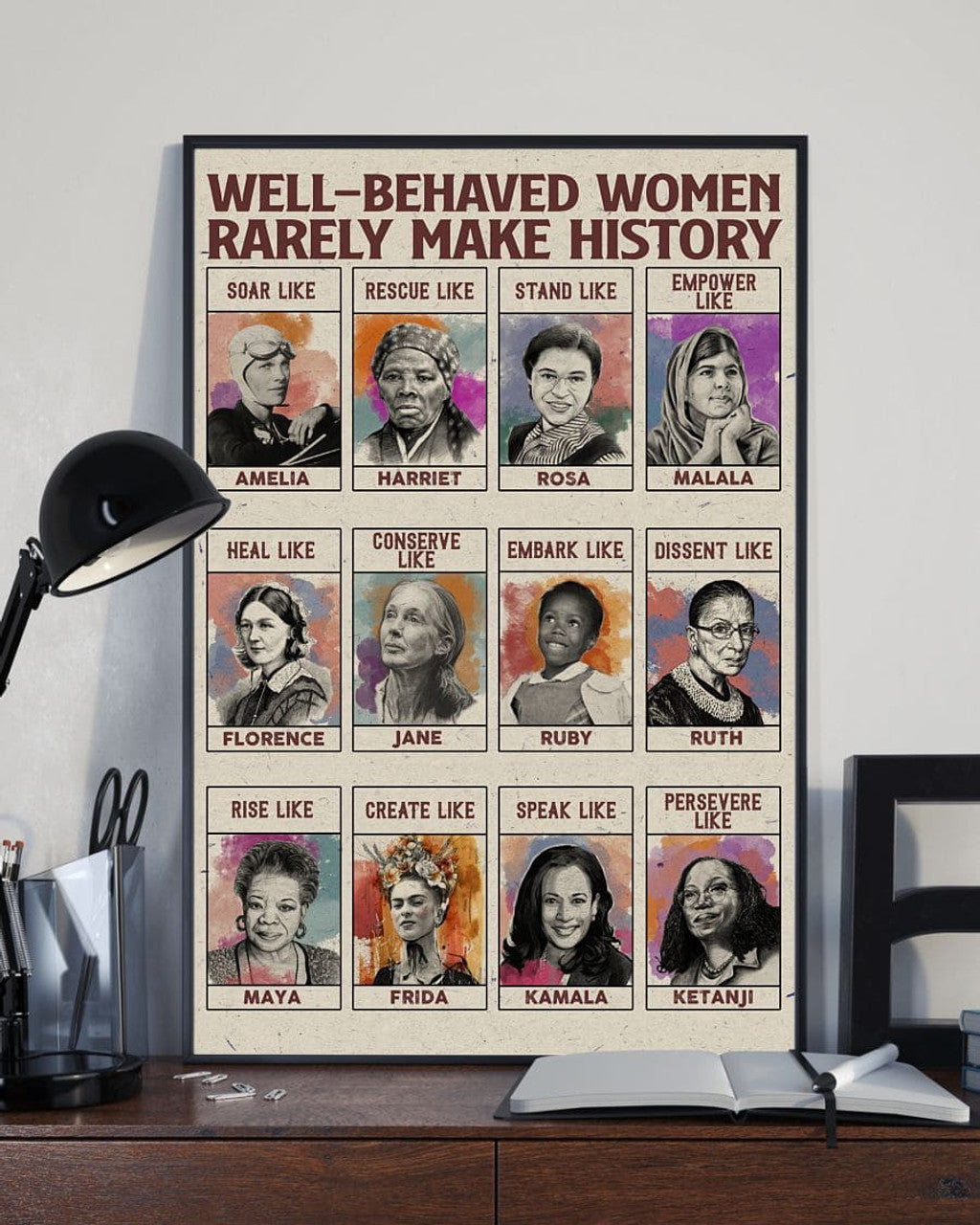 Well Behaved Women Rarely Make History Soar Like Amelia Rescue Like Harriet Feminists Poster and Canvas