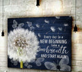 Everyday Is A New Beginning Take A Deep Breath And Start Again Dandelions Butterflies Poster and Canvas