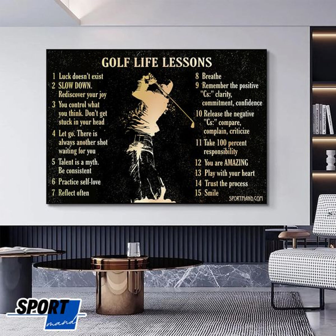 Golf Life Lessons Luck Doesn’t Exist Slow Down Poster and Canvas