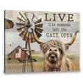 Live Like Someone Left The Gate Open Windmill Farmhouse Goat Poster and Canvas
