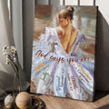 God Says You Are Unique Lovely Special Chosen Strong Forgiven Precious Young Lady Poster and Canvas