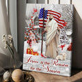 Jesus Is The Reason For The Season American Flag Sheep Christmas Poster and Canvas
