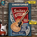 Custom Guitar Shop Where Words Fail Music Speaks New And Used Customized Personalized Name/Number Poster and Canvas