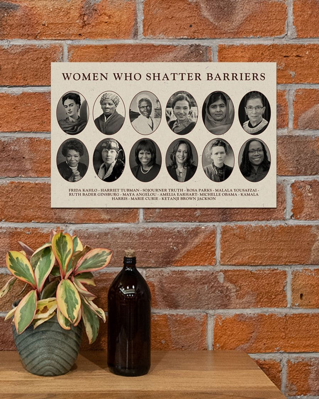 Women Who Shatter Barriers Frida Harriet Sojourner Rosa Feminists Vintage Poster and Canvas
