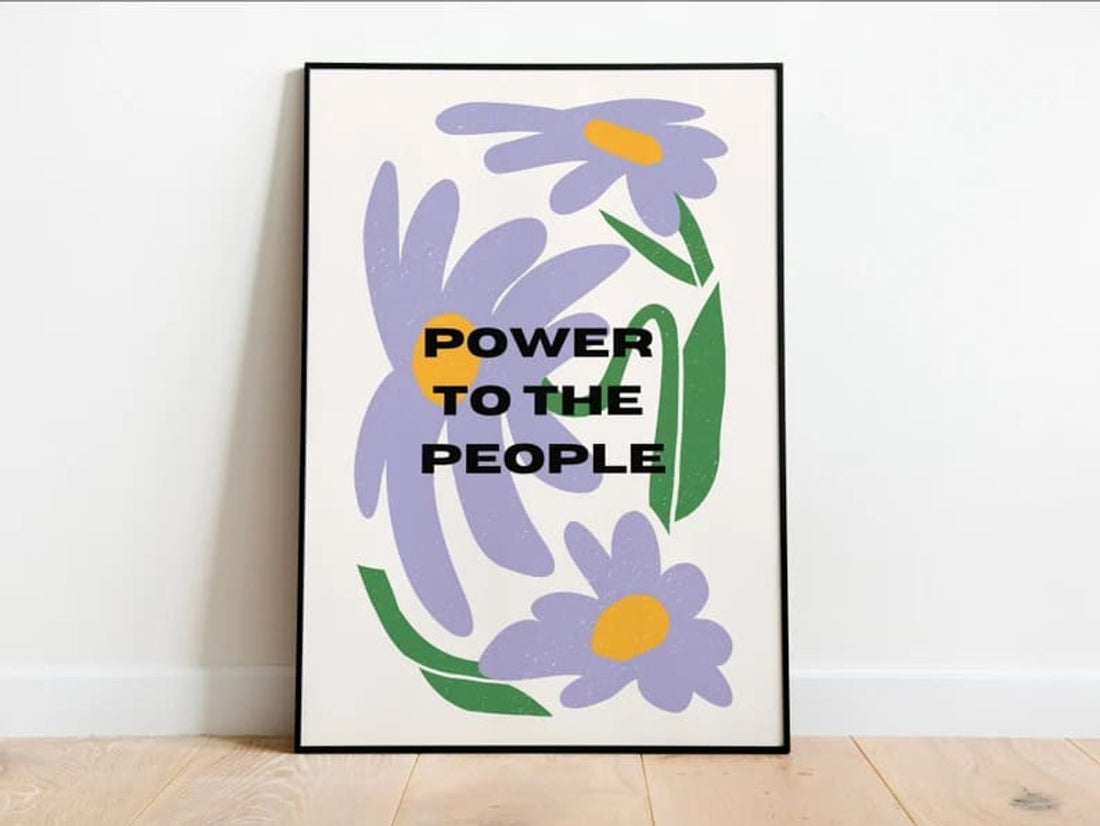 Power To The People Daisy Flowers Poster and Canvas