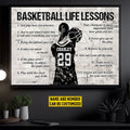 Custom Basketball Life Lessons You Play How You Practice Customized Personalized Name/Number Poster and Canvas