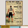Custom To My Son Never Forget That I Love You I Hope You Believe In Yourself As Much As I Believe In You Rugby Player Mother’s Day Customized Personalized Name/Number Poster and Canvas