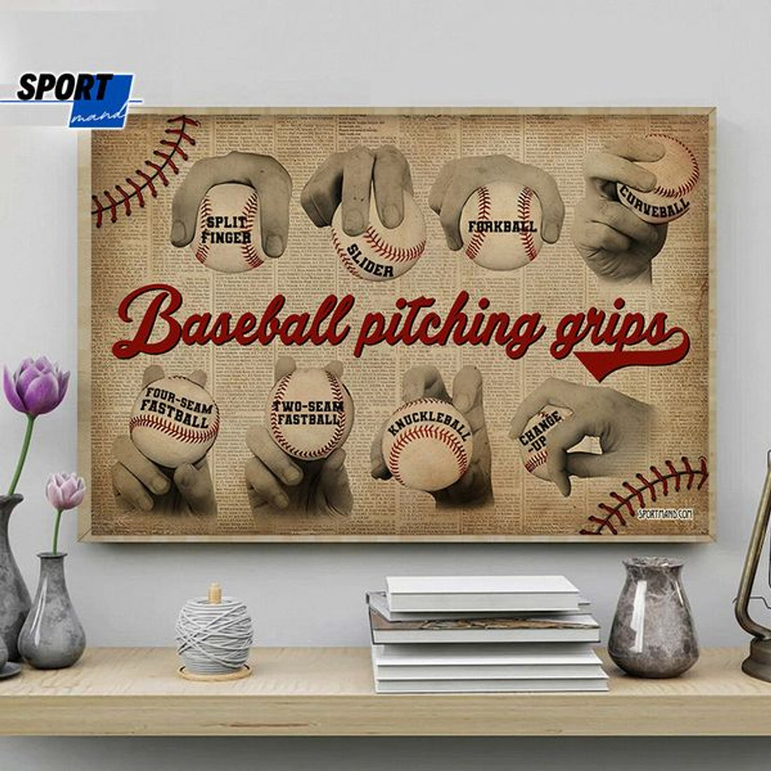 Baseball Pitching Grips Poster and Canvas