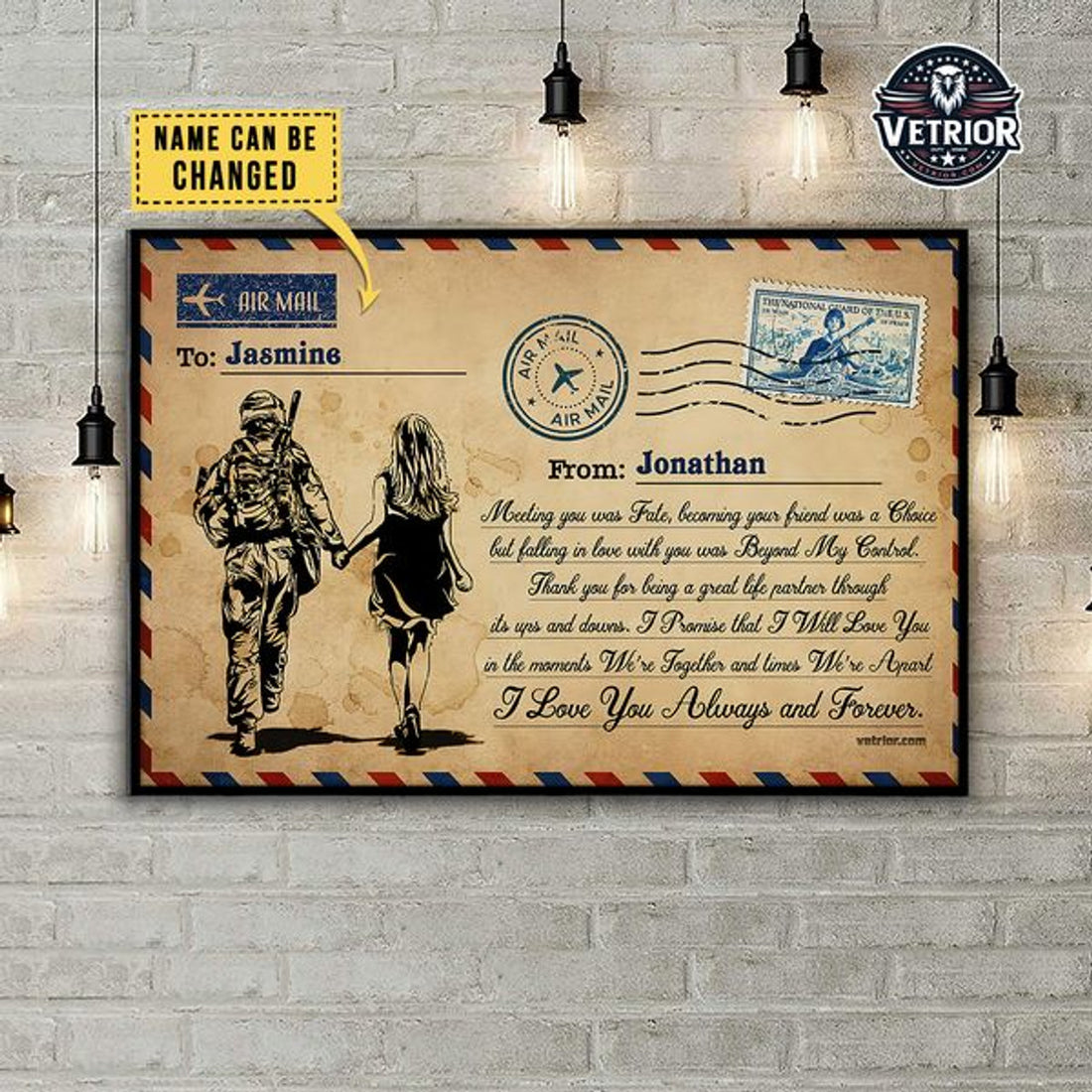 Custom Meeting You Was Fate Becoming Your Friend Was A Choice Love Letter Veteran Day Poster and Canvas