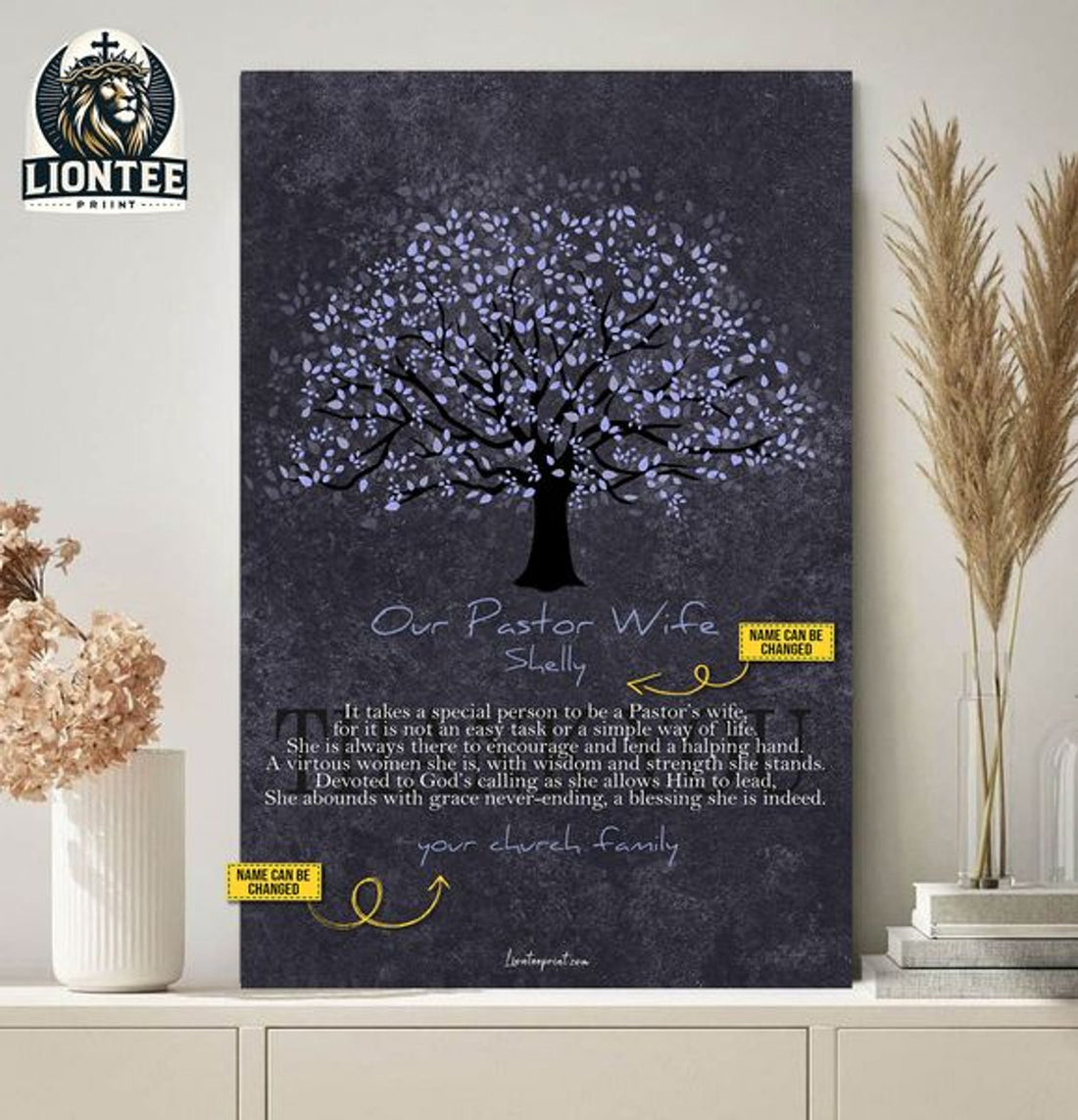 Custom Our Pastor Wife It Takes A Special Person To Be A Pastor’s Wife For It Is Not An Easy Task Or A Simple Way Of Life Flower Tree Customized Personalized Name/Number Poster and Canvas