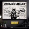 Custom Lacrosse Life Lessons You Play How You Practice Female Customized Personalized Name/Number Poster and Canvas