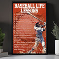 Baseball Life Lessons Never Give Up Customized Personalized Name/Number Poster and Canvas