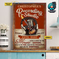Custom Recording Studio Music Gives A Soul To The Universe Wings To The Mind Flight To The Imagination And Life To Everything Guitar Customized Personalized Name/Number Poster and Canvas