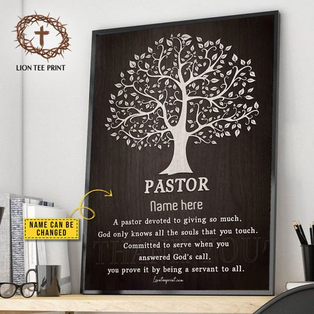 Custom A Pastor Devoted To Giving So Much God Only Knows All The Souls That You Touch Flower Tree Customized Personalized Name/Number Poster and Canvas