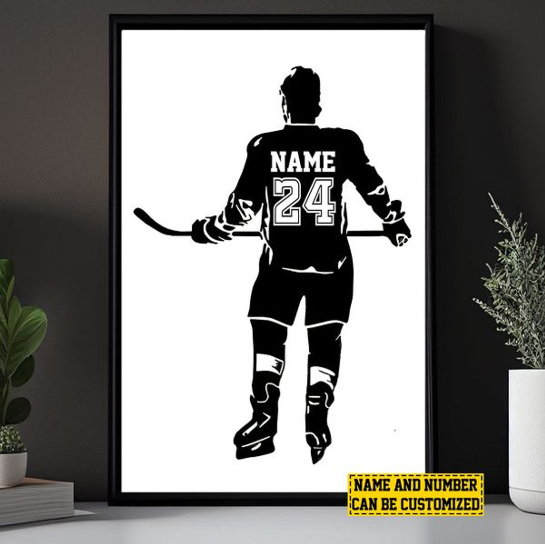 Custom Ice Hockey Player Customized Personalized Name/Number Poster and Canvas