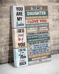 To My Daughter Never Forget That I Love You Life Gave Me The Gift Of You With Love And Kisses Mom Mother’s Day Customized Personalized Name/Number Poster and Canvas