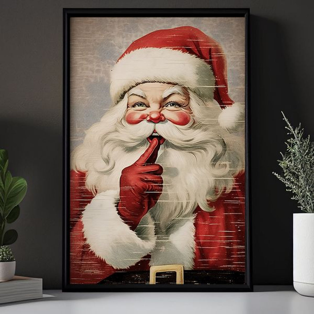 Funny Santa Claus Christmas Poster and Canvas