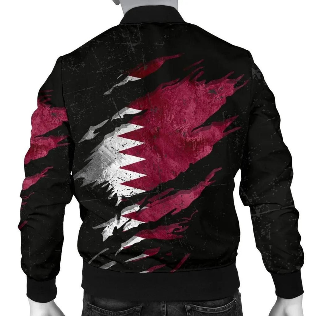 FUNSTUFFPRINT Qatar In Me Men's Bomber Jacket - Special Grunge Style 3D Bomber Jacket