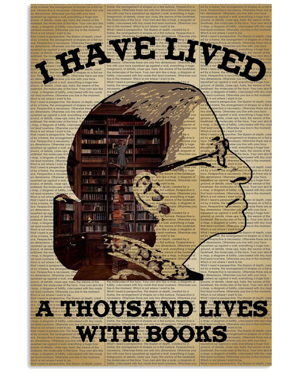 RBG Poster, I Have Lived, A Thousand Lives With Books, Libraly Poster Poster and Canvas