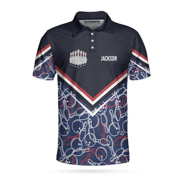 Custom Personalized Bowling Pins Pattern Men Polo Shirt, Bowling Custom Shirt, Gift Idea For Men Golfers