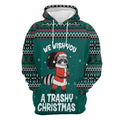 FUNSTUFFPRINT 3D Raccoon Trashy Christmas All Over 3D Hoodie and Zip Hoodie