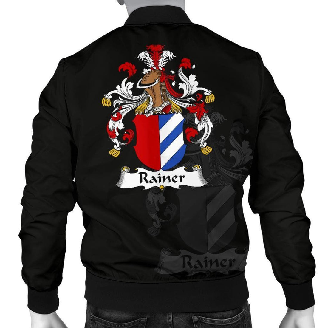 FUNSTUFFPRINT Rainer Germany Men's Bomber Jacket - German Family Crest 3D Bomber Jacket