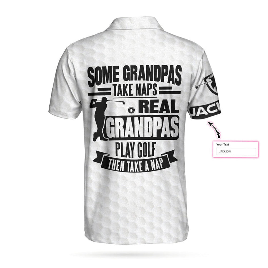 Custom Real Grandpas Play Golf Custom Polo Shirt, Personalized Golf Shirt For Men, Funny Skull Golf Polo Shirt