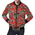 FUNSTUFFPRINT Red Paisley Pattern Print Mens 3D Bomber Jacket