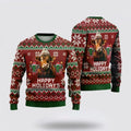 FUNSTUFFPRINT Red Angus Cows Ugly Christmas Sweater, Farm Sweater, Christmas Gift, Best Winter Outfit Christmas Ugly Sweater