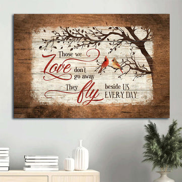 Red Cardinal God Faith Jesus Heaven Framed Canvas Wall Art - Christian Wall Decor