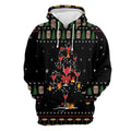 FUNSTUFFPRINT 3D Red Wine Christmas All Over 3D Hoodie and Zip Hoodie