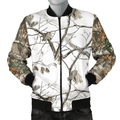 FUNSTUFFPRINT Reel Tree Snow Camo Bomber Jacket 1220 3D Bomber Jacket