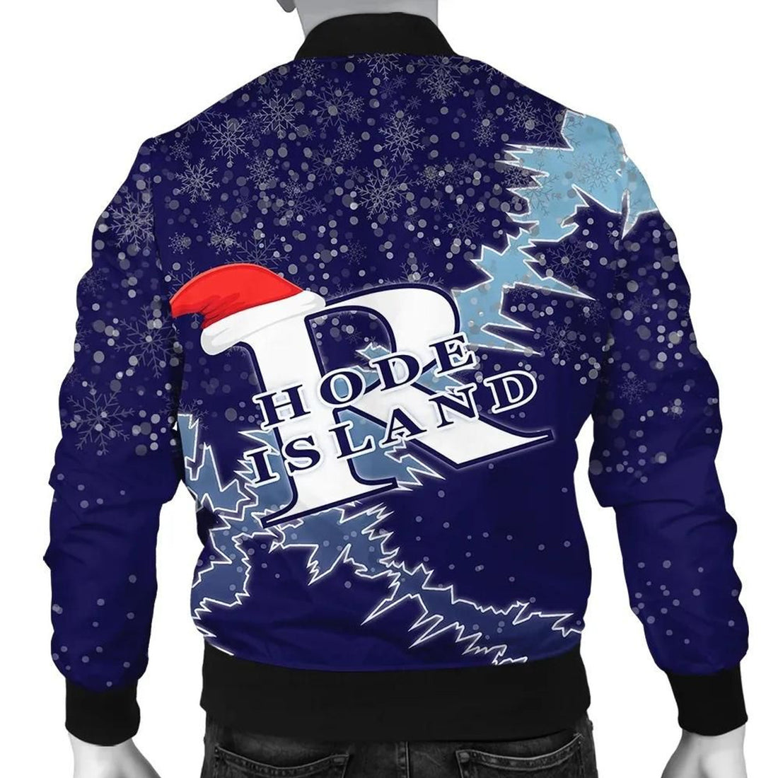 FUNSTUFFPRINT Rhode Island Christmas Coat Of Arms Men Bomber Jacket Style 3D Bomber Jacket