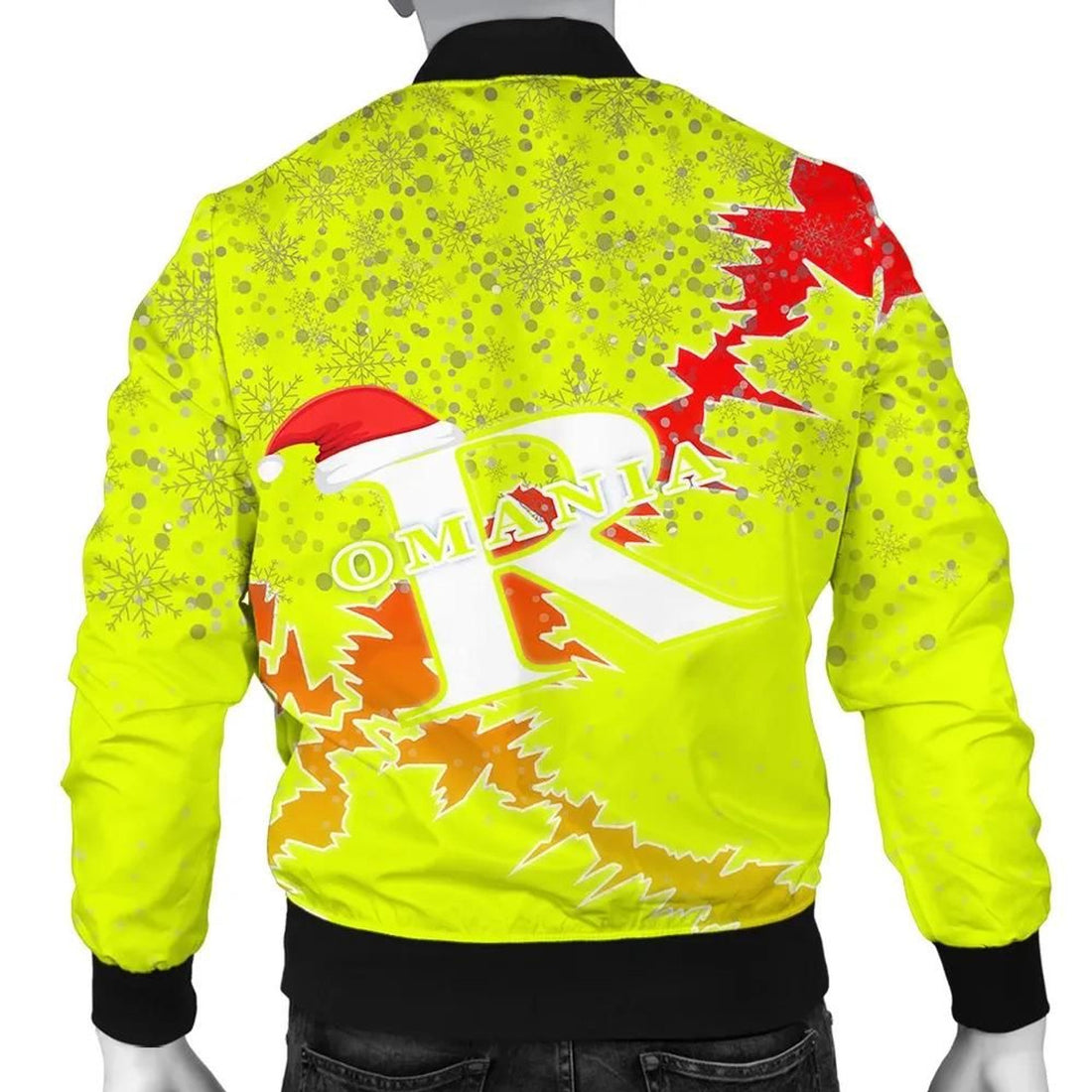 FUNSTUFFPRINT Romania Christmas Coat Of Arms Men Bomber Jacket Style 3D Bomber Jacket