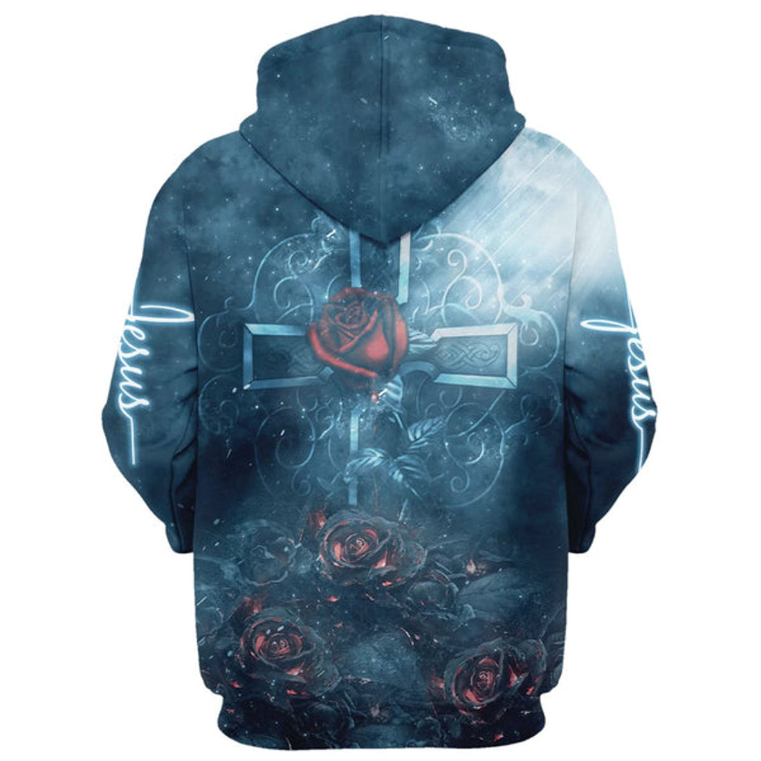 FUNSTUFFPRINT 3D Rose Faith Hoodie - Men & Women Christian 3D Hoodie and Zip Hoodie
